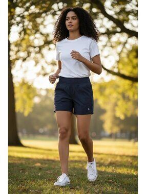Santiny Womens Athletic Shorts With Pockets Lightweight & Stretchy Navy Large